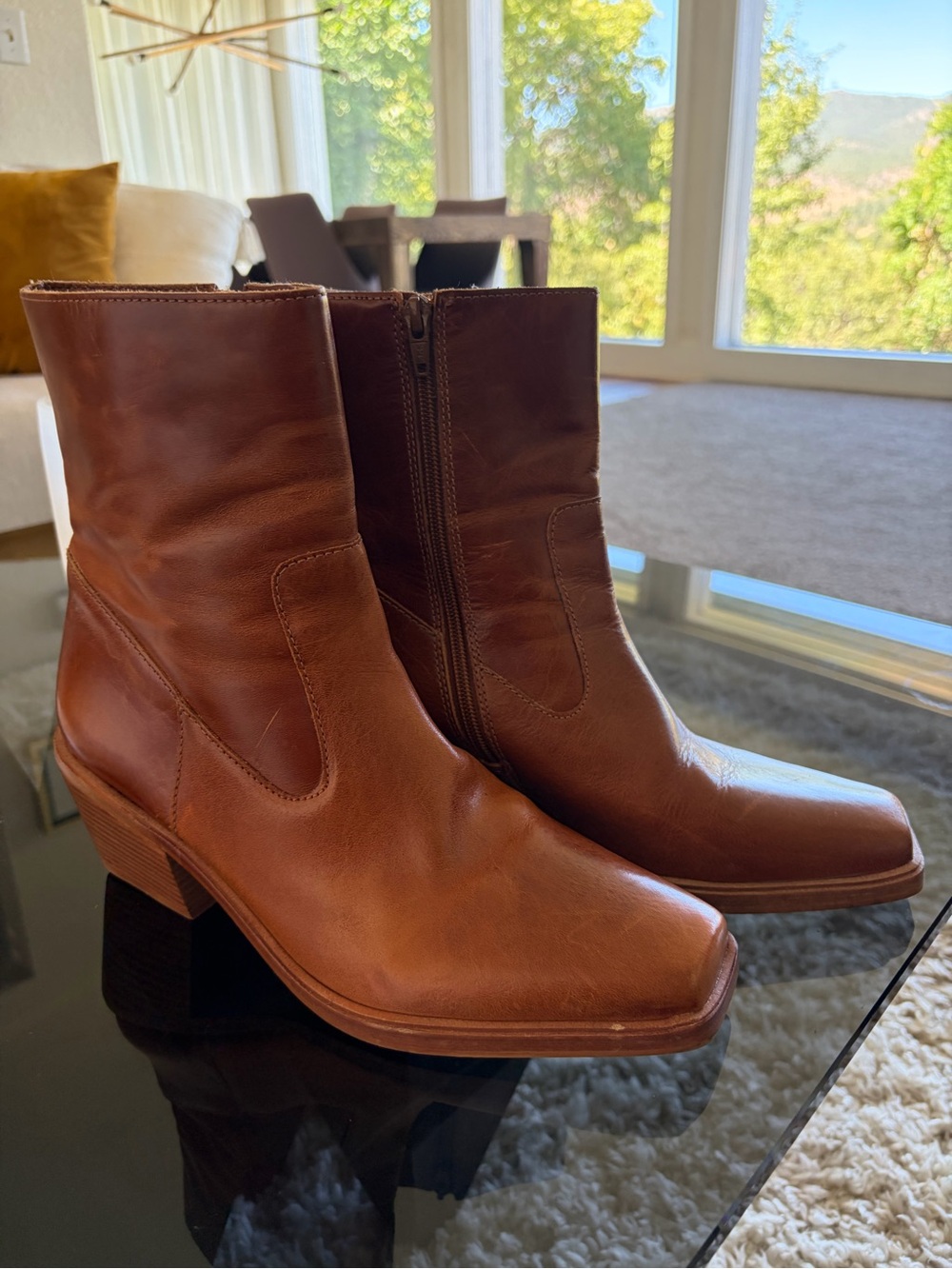 Matisse Women's Brown Leather Ankle Boots with Side Zip